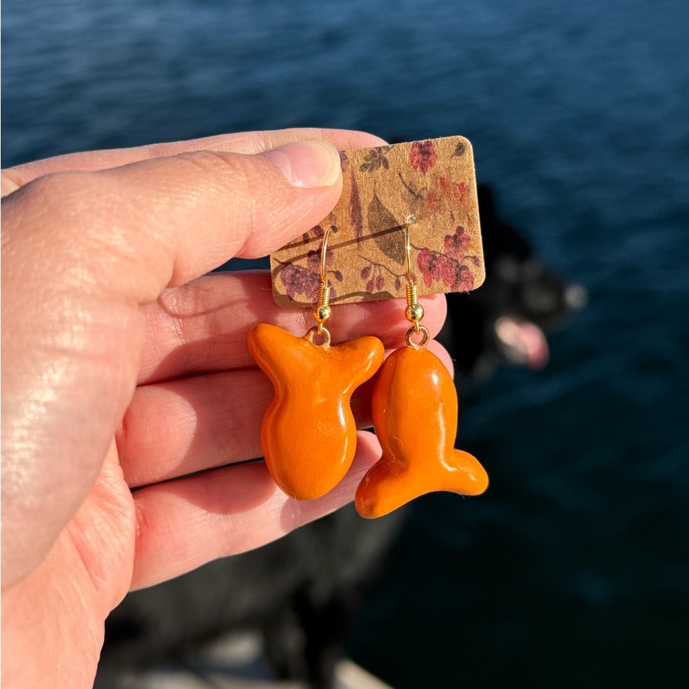 Polymer clay gold fish Earrings